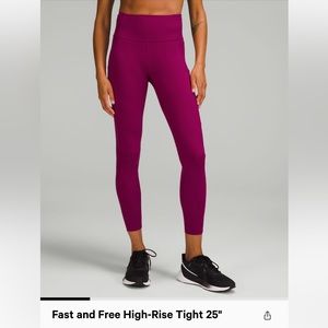 Lululemon Fast and Free High-Rise Tight 25"